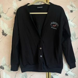 Jackson Hole, Wyoming sweatshirt material cardigan with pockets